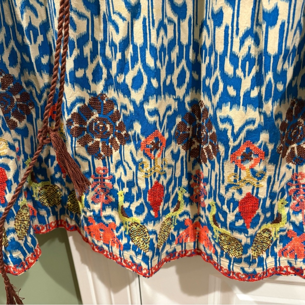 ivy jane Blue & White Patterned Tunic with Colorful Hem - Picture 4 of 5